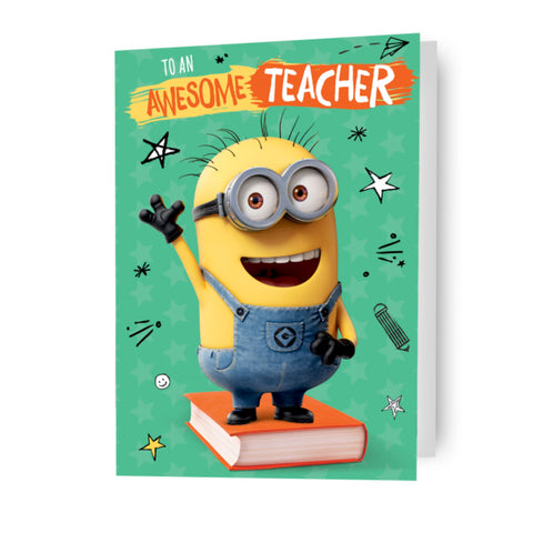 Despicable Me Minion Awesome Thank you Teacher Card