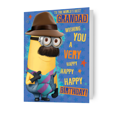 Despicable Me Minions 'Best Grandad' Birthday Card
