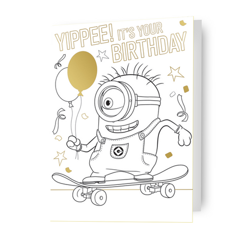 Despicable Me Minions Colour-in Birthday Card
