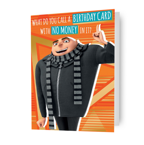 Despicable Me 3 Minions Gru 'No Money' Birthday Card