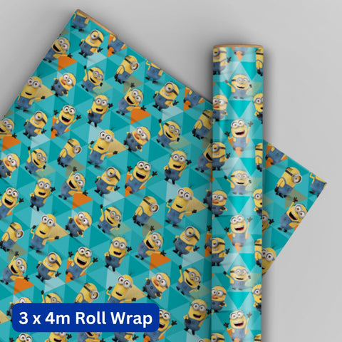 Despicable Me Minions 4m Roll Wrapping Paper - 3 Pack Bundle