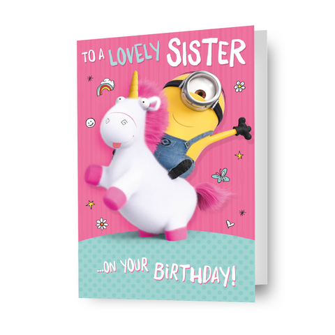 Despicable Me Minions 'Lovely Sister' verjaardagskaart