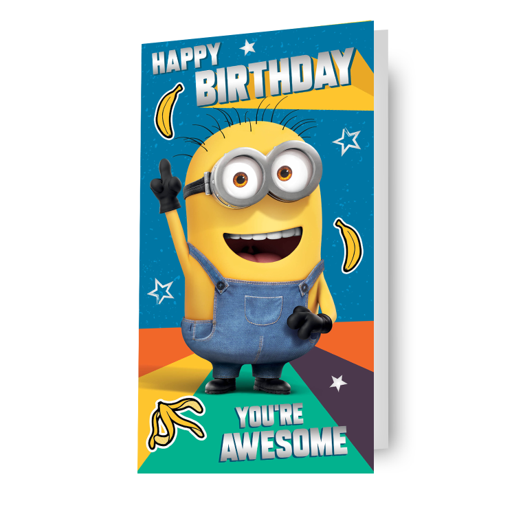 Despicable Me Minions 'Awesome'  Birthday Card