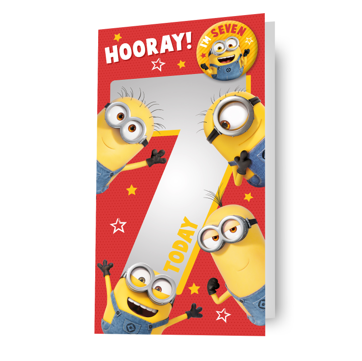 Despicable Me Minions Age 7 Birthday Card