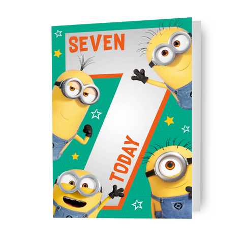 Despicable Me Minions Age 7 Birthday Card