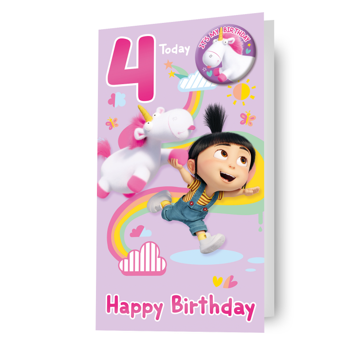 Despicable Me Minions Age 4 Birthday Card