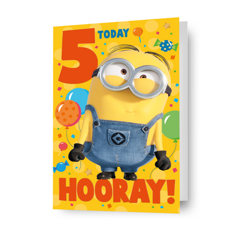 Despicable Me Minions Age 5 Birthday Card