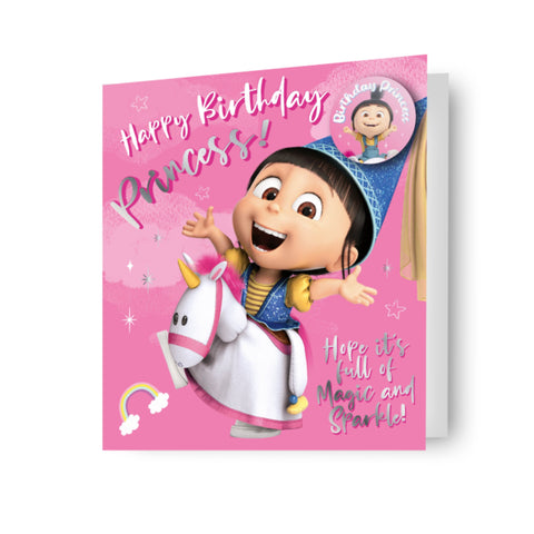 Despicable Me Princess Agnes Birthday Card