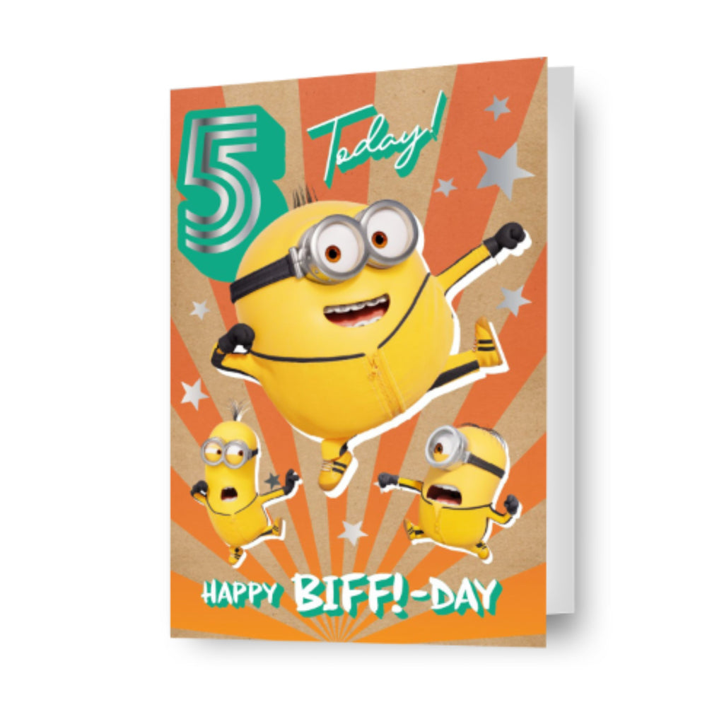 Despicable Me Minions Age 5 Birthday Card