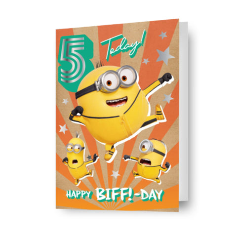 Despicable Me Minions '5 Today' 5th Birthday Card