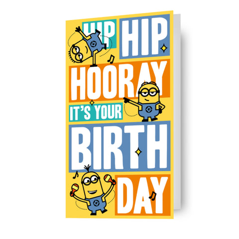 Despicable Me Minions 'Hip Hip Hooray' Birthday Card