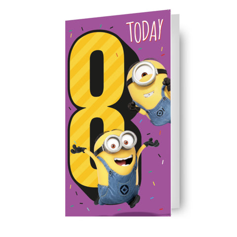 Despicable Me Age 8 Birthday Card