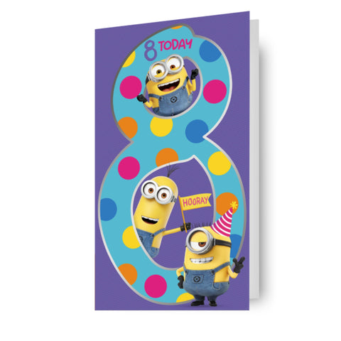 Despicable Me Age 8 Birthday Card