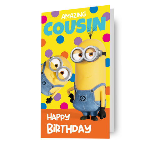 Despicable Me Minions 'Amzing Cousin' Birthday Card