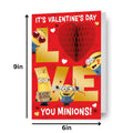 Despicable Me Minions 3D vouw 'Love You Minions' Valentijnsdagkaart