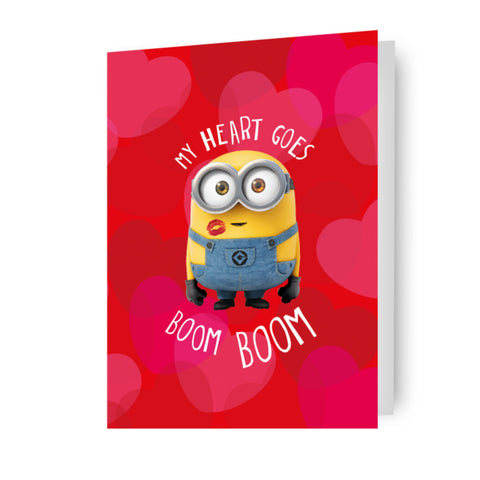 Despicable Me Minions 'My Heart Goes Boom Boom' Valentine's Day Card