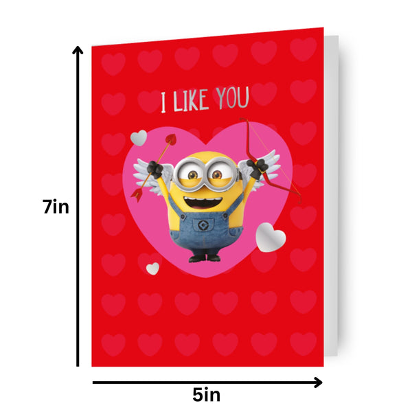 Minions Despicable Me Personalized Children's Party Thank You Cards - Red  Heart Print