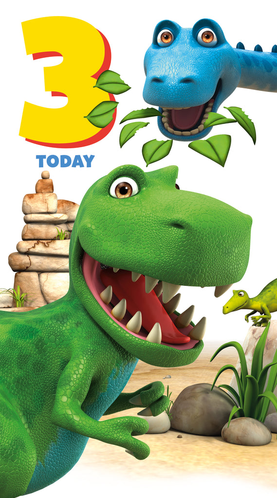 Dinosaur Roar Age 3 Birthday Card