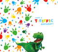 Dinosaur Roar Age 4 Birthday Card