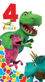 Dinosaur Roar Age 4 Birthday Card