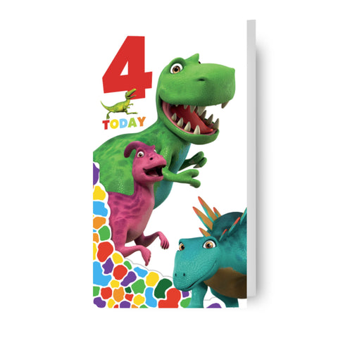 Dinosaur Roar Age 4 Birthday Card
