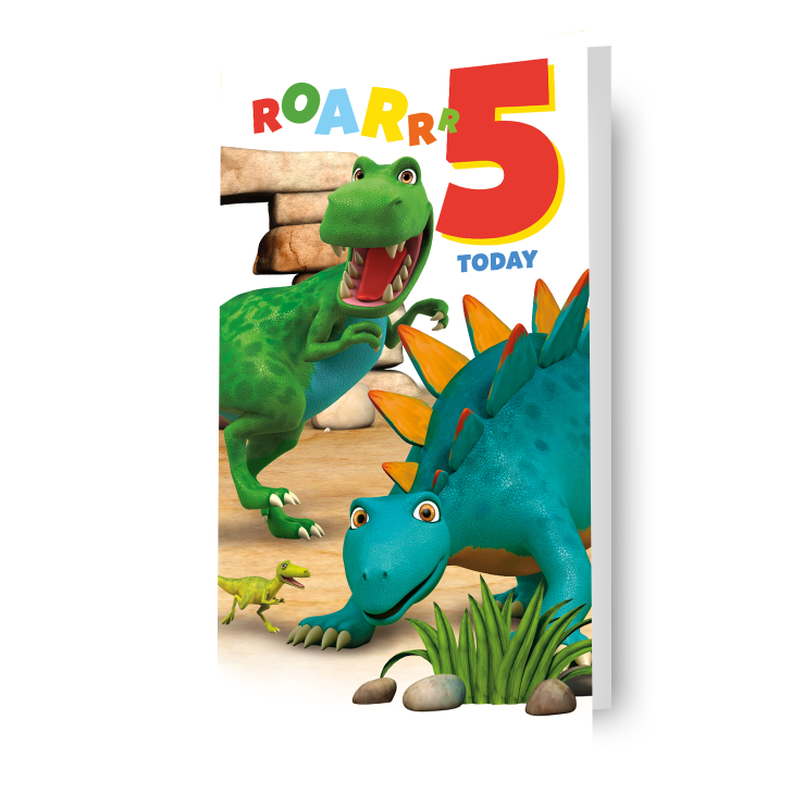 Dinosaur Roar Age 5 Birthday Card