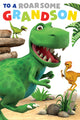 Dinosaur Roar Grandson Birthday Card