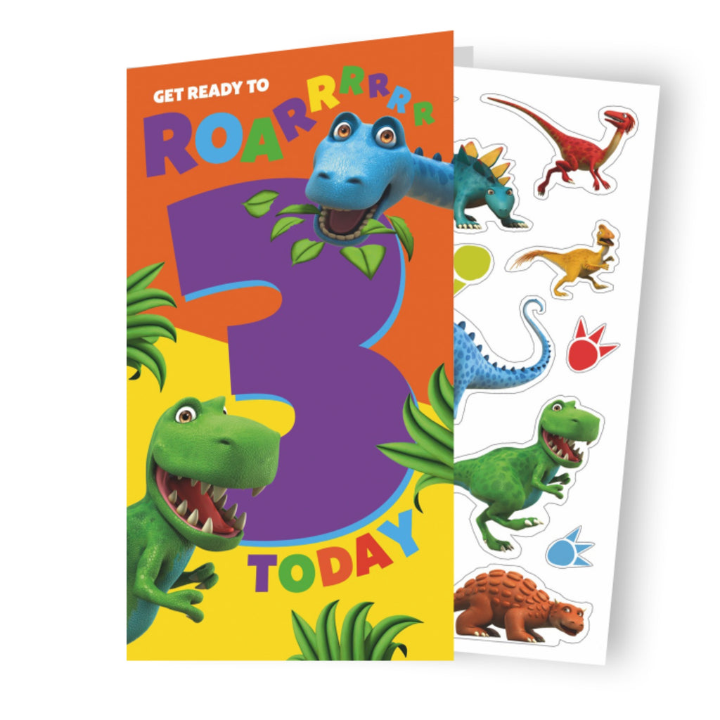 The World of Dinosaur Roar! Age 3 Sticker Birthday Card