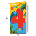Dinosaur Roar Age 4 Sticker Birthday Card