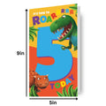 Dinosaur Roar Age 5 Sticker Birthday Card