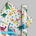 Dinosaur Roar 2 Sheets & 2 Tags Gift Wrap