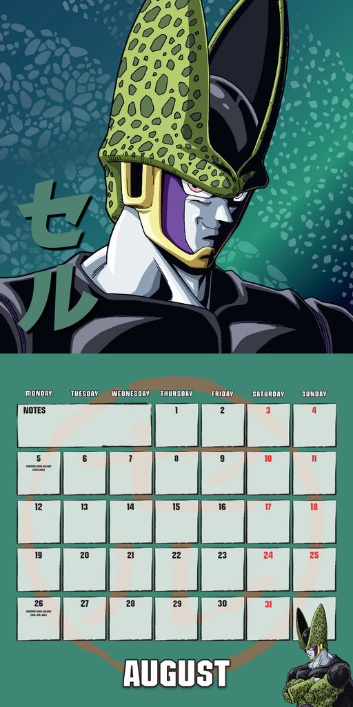 Calendário de Secretária Deluxe 2024 Dragon Ball Bilingue - Azul
