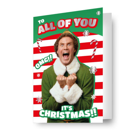 Elf 'To All Of You' Christmas Card