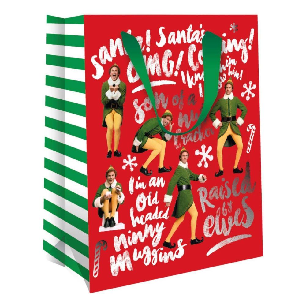 Elf Christmas Medium Gift Bag