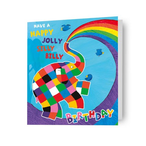 Elmer The Patchwork Elephant 'Silly Billy' Birthday Card
