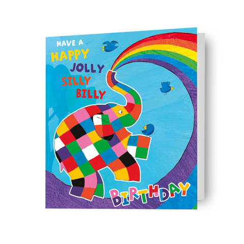 Biglietto d'auguri Elmer The Patchwork Elephant Silly Billy