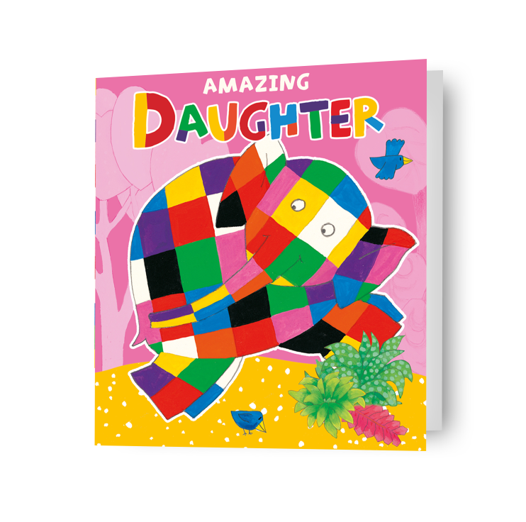 Elmer The Patchwork Olifant 'Dochter' Verjaardagskaart