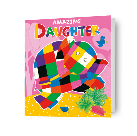 Elmer The Patchwork Elephant 'Daughter' Birthday Card