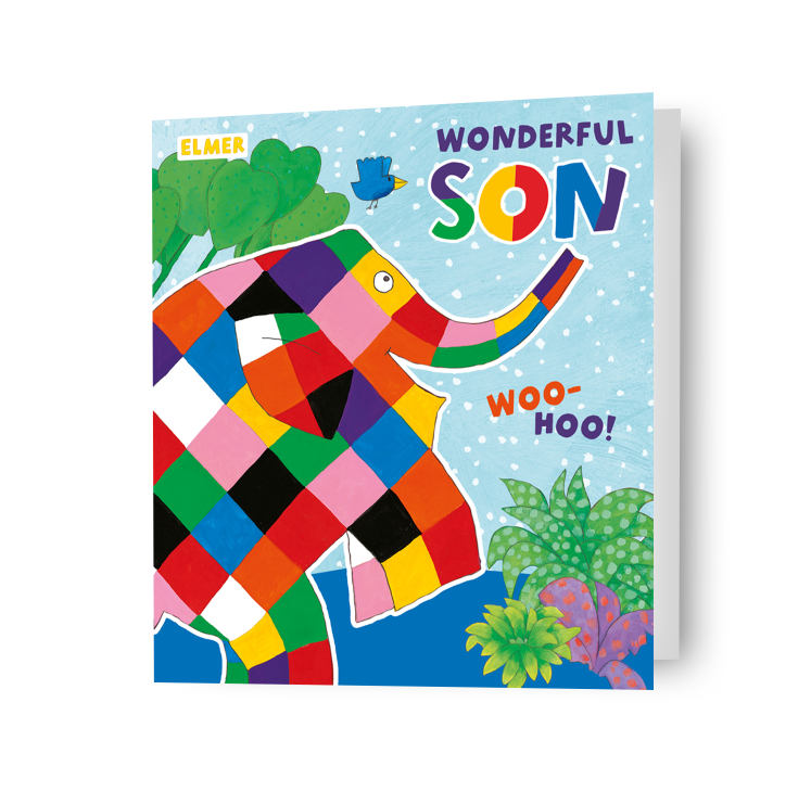 Elmer The Patchwork Elephant 'Wonderful Son' Verjaardagskaart