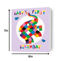 Elmer The Patchwork Elephant Baby's First Birthday Card