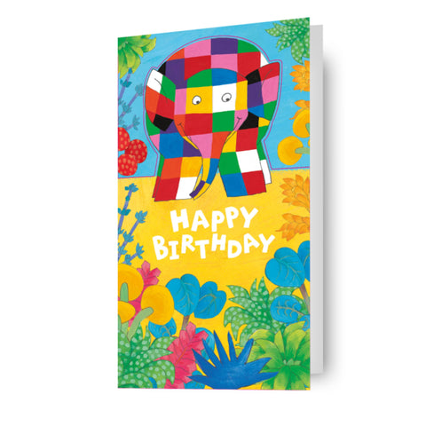 Elmer The Patchwork Elephant Birthday Card