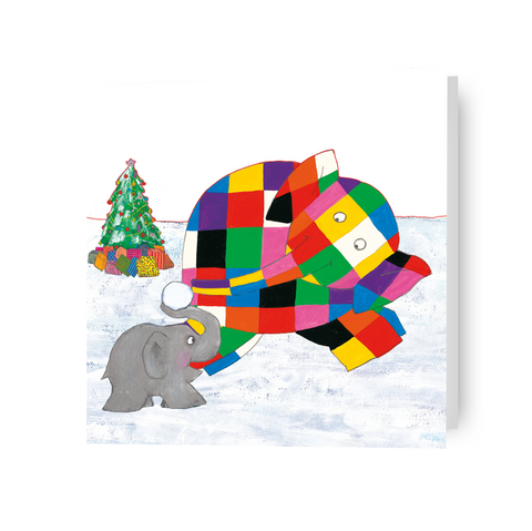 Elmer il biglietto di Natale della nipote dell'elefante patchwork