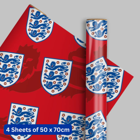 England FA 4 Sheets & 4 Tags Gift Wrap Bundle