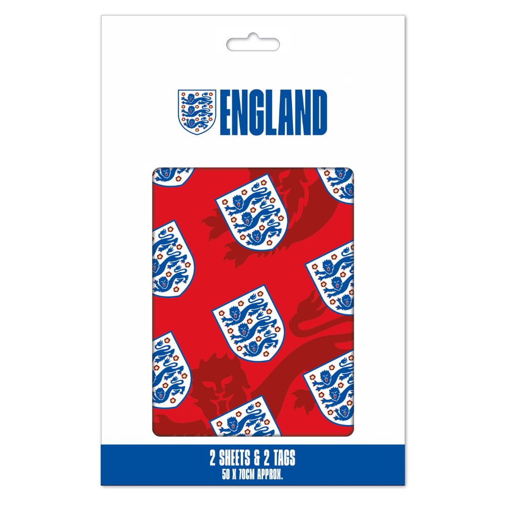 England FA 2 Sheets & 2 Tags Gift Wrap