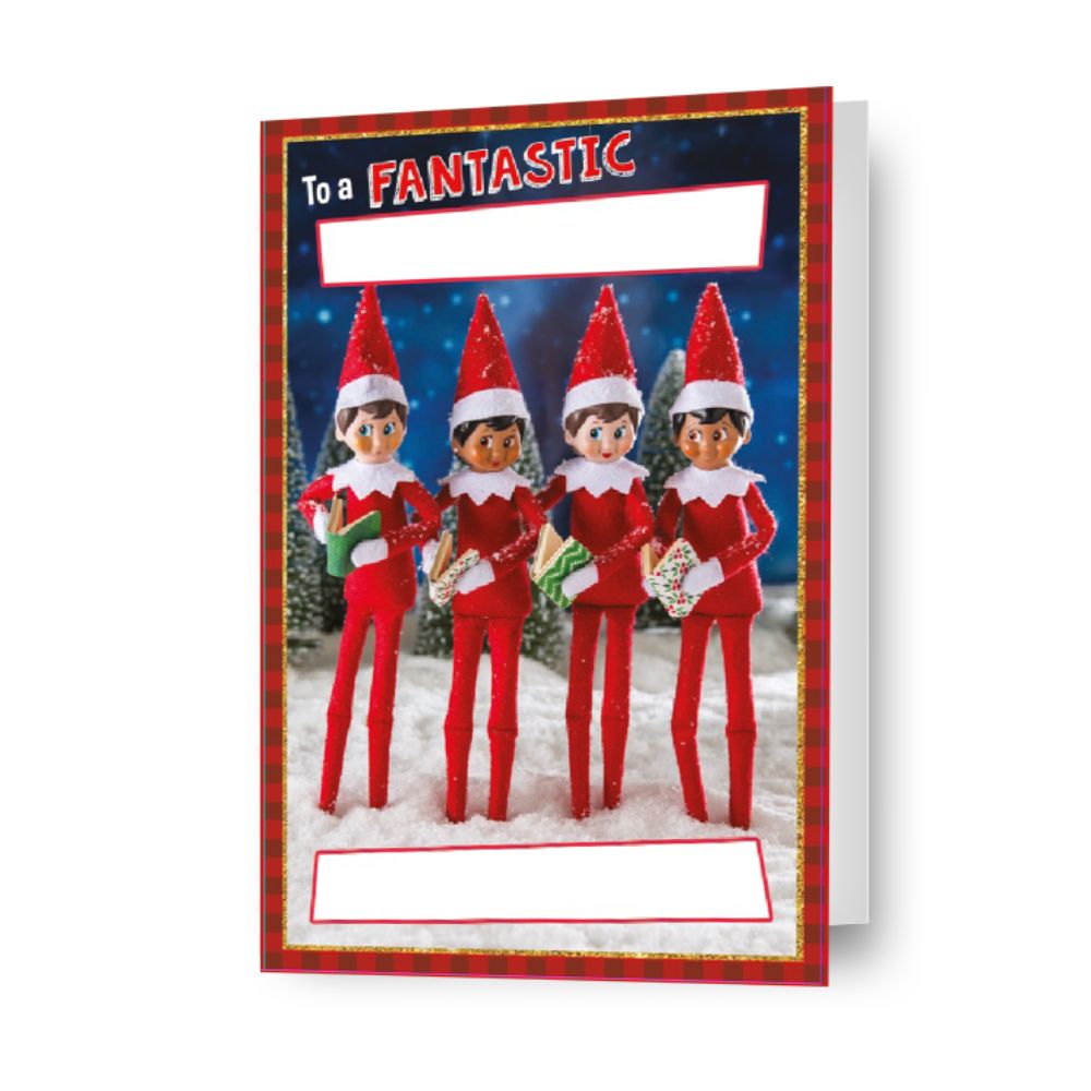 Elf On The Shelf Personalised Christmas Card With Sticker Sheet