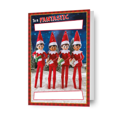 Elf On The Shelf Personalised Christmas Card With Sticker Sheet