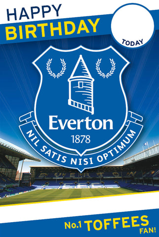 Everton FC Birthday Card, Personalise with Sticker Sheet
