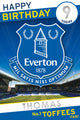 Everton FC Birthday Card, Personalise with Sticker Sheet