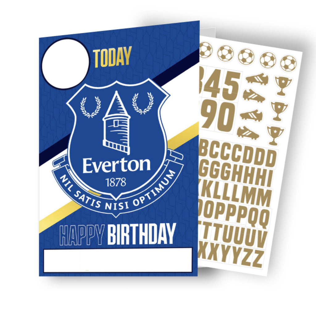 Everton FC Personalise Birthday Card With Sticker Sheet