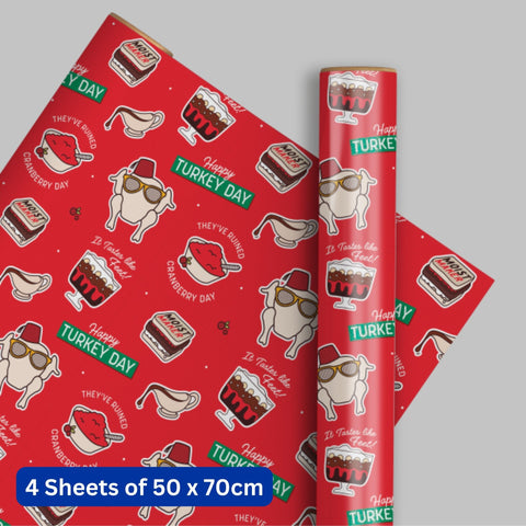 Friends Christmas Wrapping Paper 4 Sheet & 4 Tags